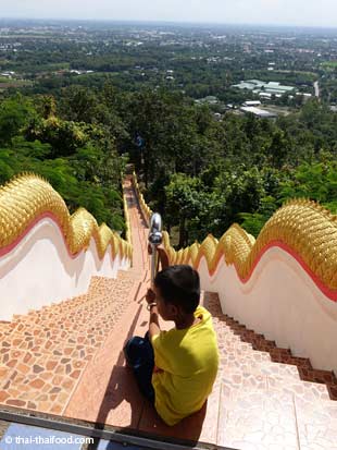 Treppe zum Wat Phra That Doi Kham