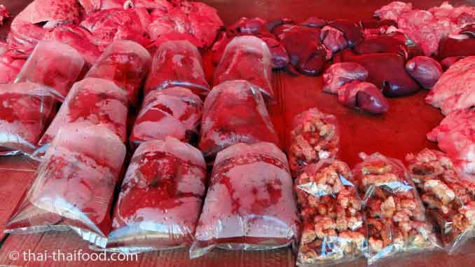 Fleisch in Plastiktüten abgepackt Thailand