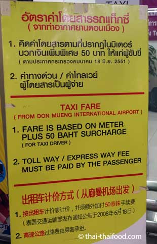 Taxikosten vom Don Mueang Flughafen